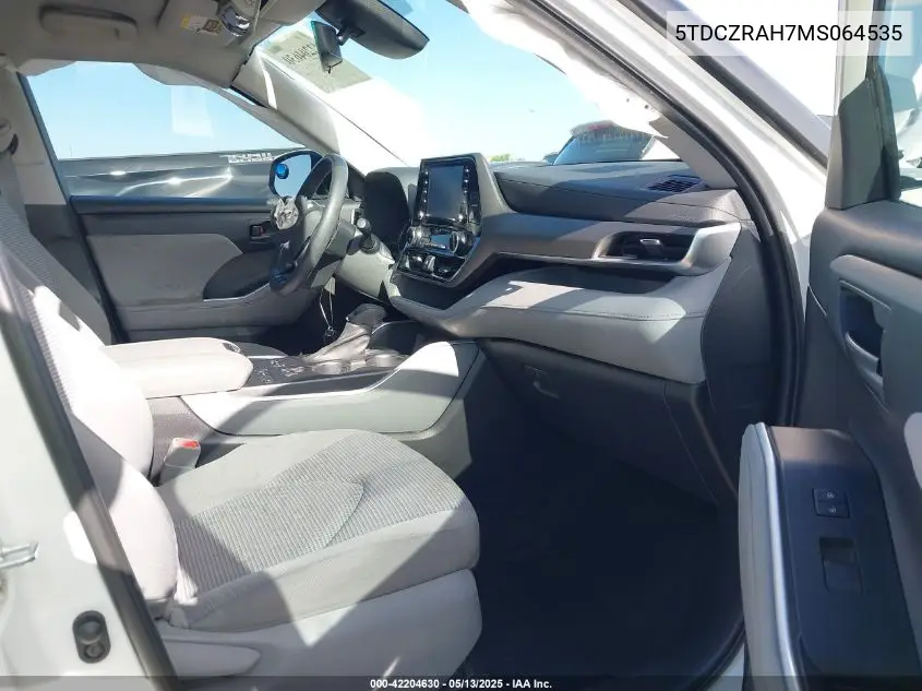 2021 Toyota Highlander L VIN: 5TDCZRAH7MS064535 Lot: 42204630