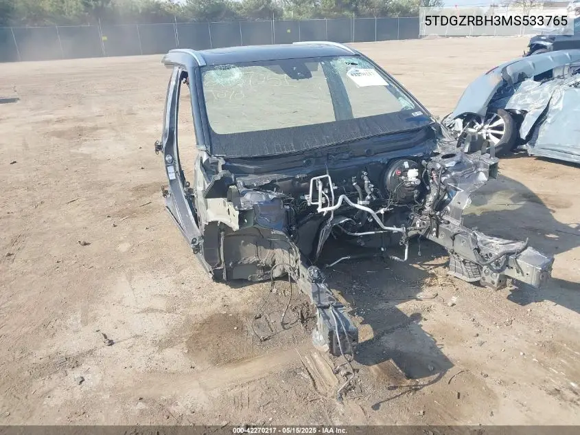 2021 Toyota Highlander Xle VIN: 5TDGZRBH3MS533765 Lot: 42270217