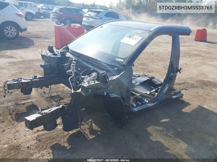 2021 Toyota Highlander Xle VIN: 5TDGZRBH3MS533765 Lot: 42270217
