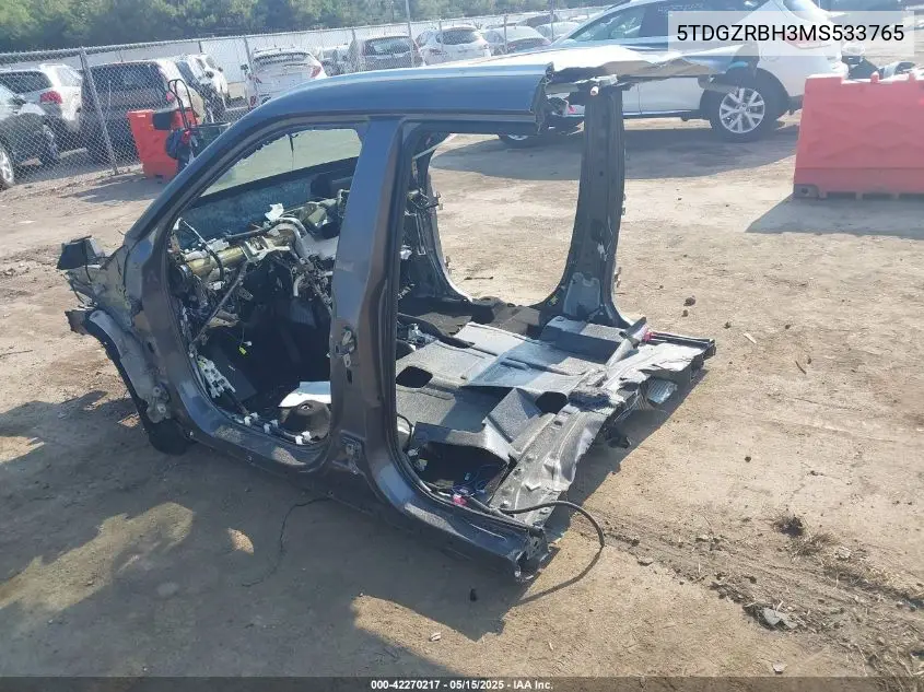 2021 Toyota Highlander Xle VIN: 5TDGZRBH3MS533765 Lot: 42270217