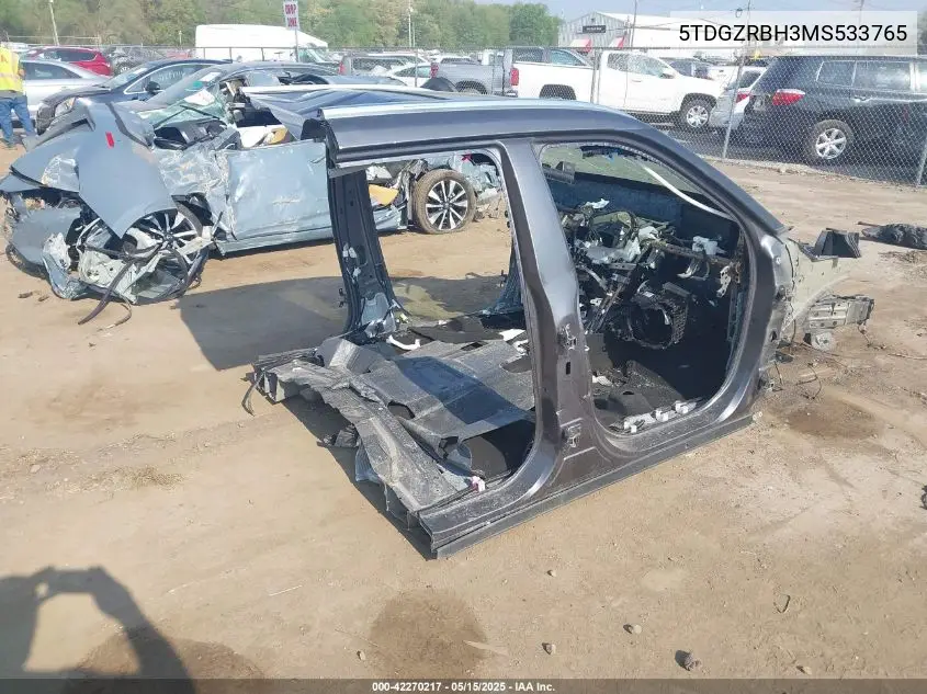 2021 Toyota Highlander Xle VIN: 5TDGZRBH3MS533765 Lot: 42270217