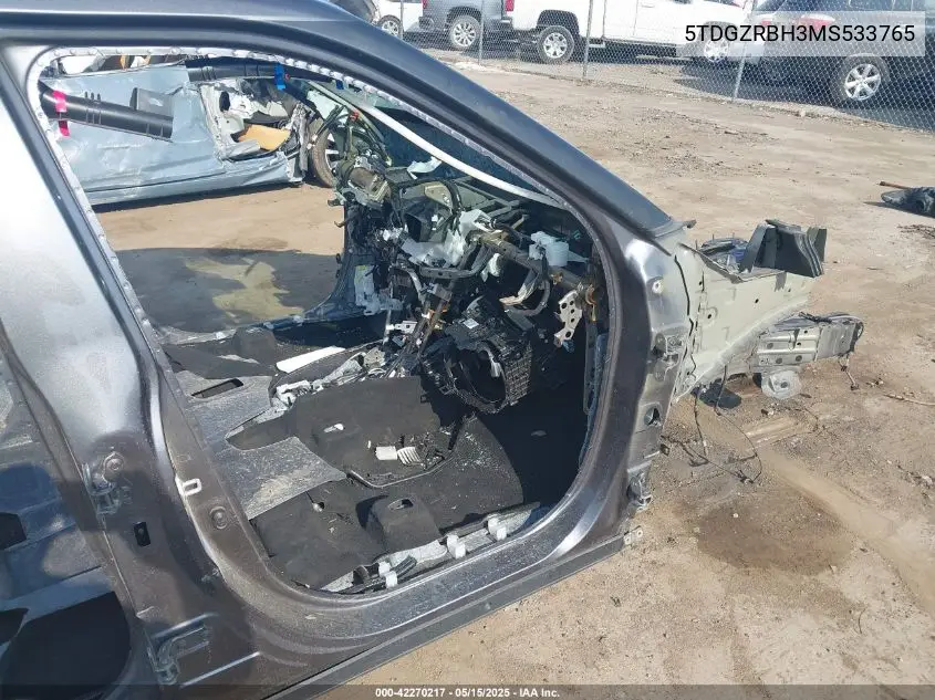 2021 Toyota Highlander Xle VIN: 5TDGZRBH3MS533765 Lot: 42270217