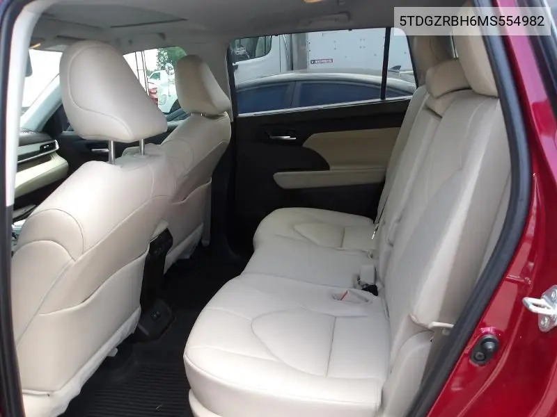 2021 Toyota Highlander Xle VIN: 5TDGZRBH6MS554982 Lot: 42271854