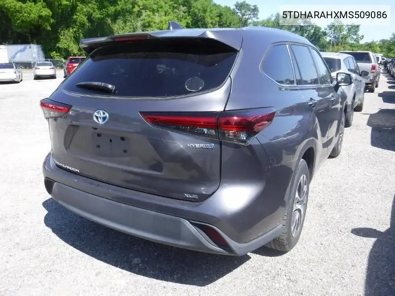 2021 Toyota Highlander Hybrid Xle VIN: 5TDHARAHXMS509086 Lot: 42271858