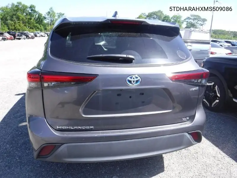 2021 Toyota Highlander Hybrid Xle VIN: 5TDHARAHXMS509086 Lot: 42271858