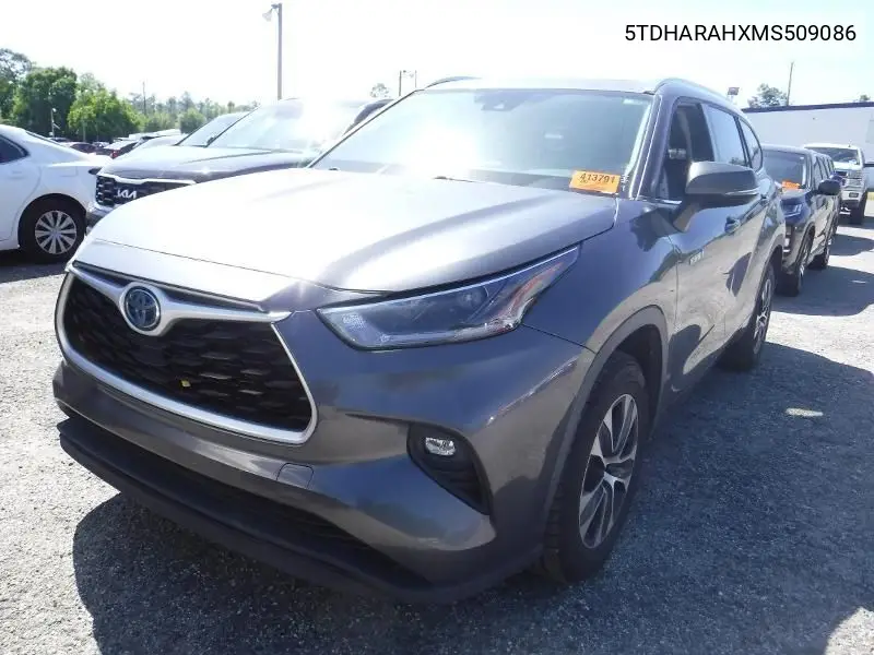 2021 Toyota Highlander Hybrid Xle VIN: 5TDHARAHXMS509086 Lot: 42271858