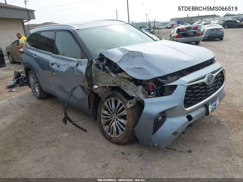2021 Toyota Highlander Hybrid Platinum VIN: 5TDEBRCH5MS066519 Lot: 42366942