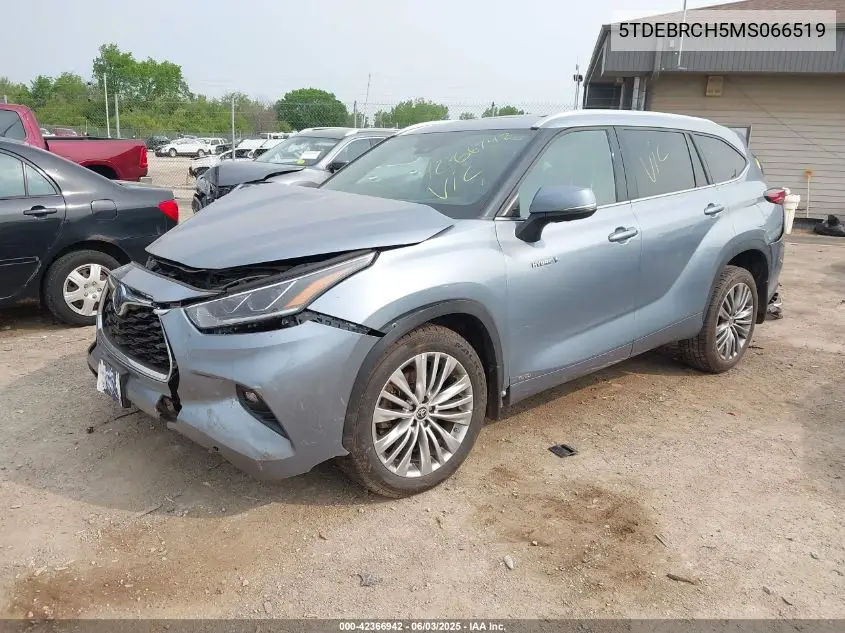 2021 Toyota Highlander Hybrid Platinum VIN: 5TDEBRCH5MS066519 Lot: 42366942