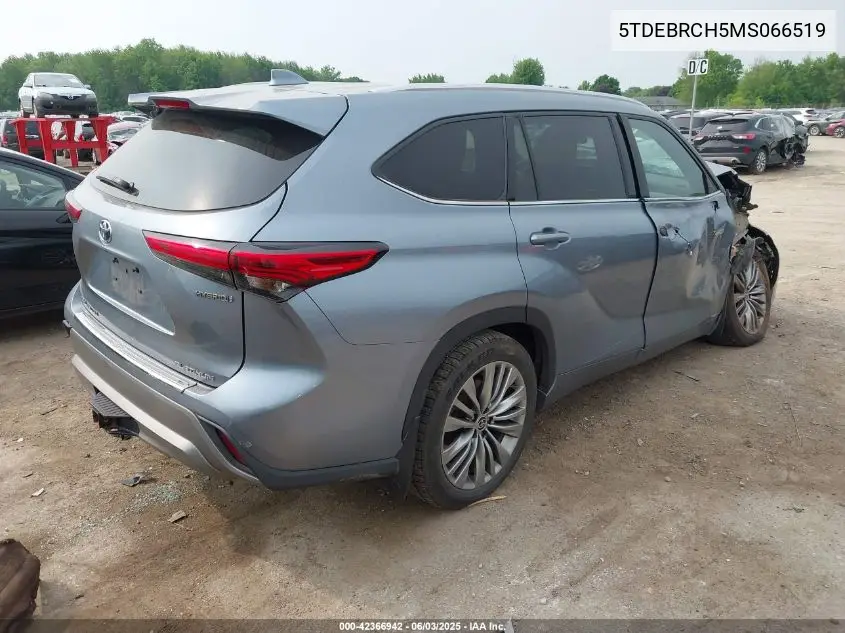 2021 Toyota Highlander Hybrid Platinum VIN: 5TDEBRCH5MS066519 Lot: 42366942