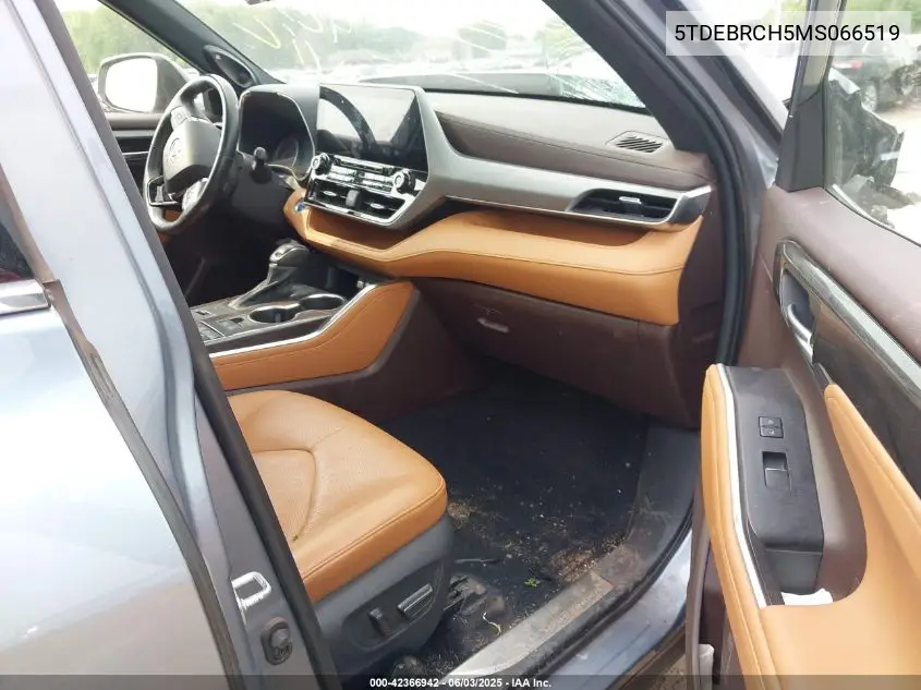 2021 Toyota Highlander Hybrid Platinum VIN: 5TDEBRCH5MS066519 Lot: 42366942