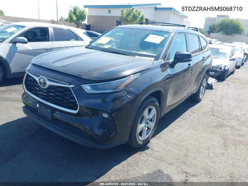 2021 Toyota Highlander Le VIN: 5TDZZRAH5MS068710 Lot: 42584182