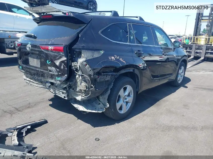 2021 Toyota Highlander Le VIN: 5TDZZRAH5MS068710 Lot: 42584182