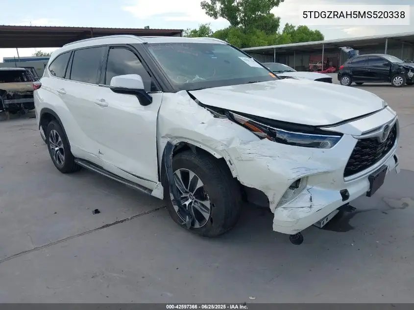 2021 Toyota Highlander Xle VIN: 5TDGZRAH5MS520338 Lot: 42597366