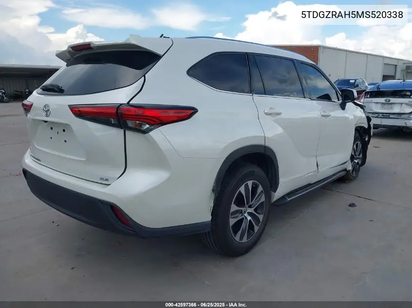 2021 Toyota Highlander Xle VIN: 5TDGZRAH5MS520338 Lot: 42597366