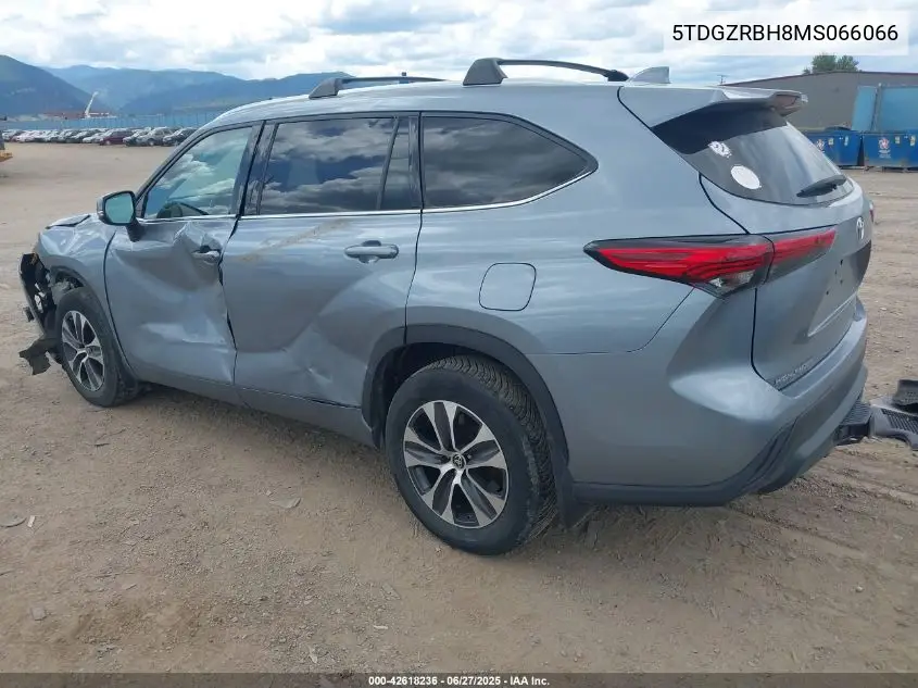 2021 Toyota Highlander Xle VIN: 5TDGZRBH8MS066066 Lot: 42618236