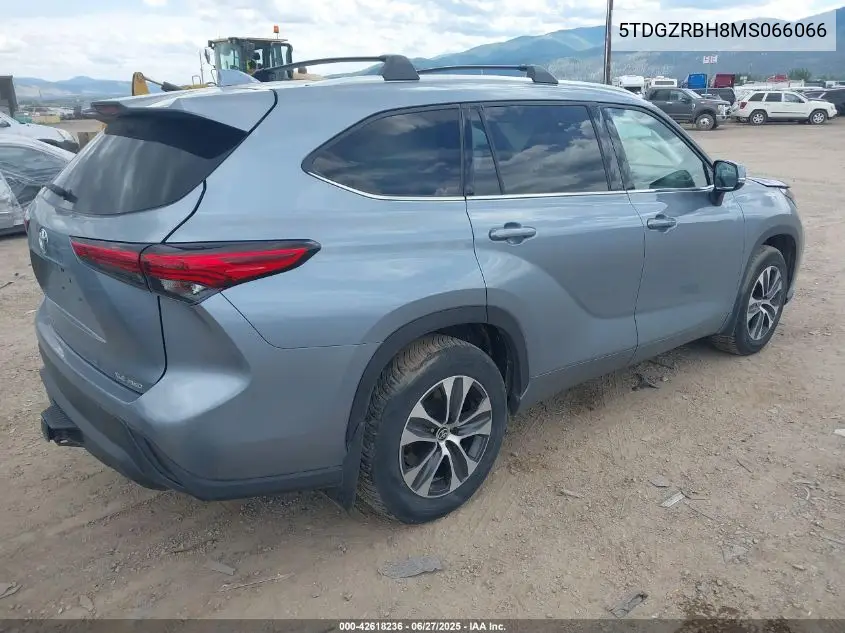 2021 Toyota Highlander Xle VIN: 5TDGZRBH8MS066066 Lot: 42618236