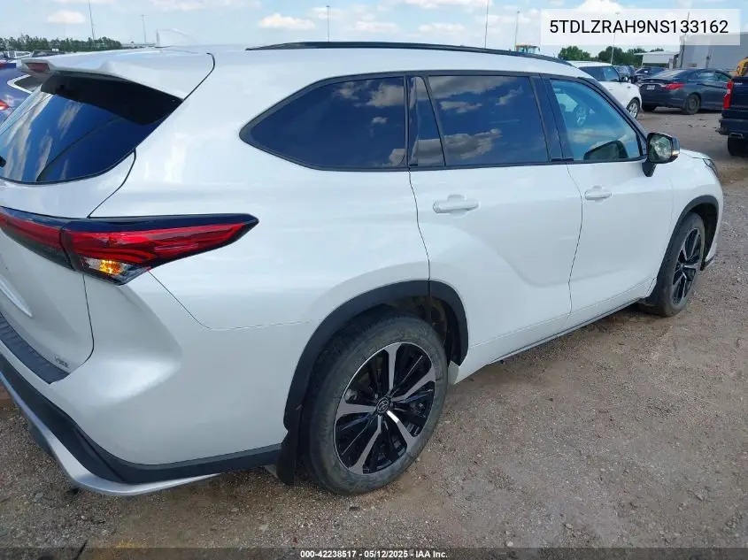 2022 Toyota Highlander Xse VIN: 5TDLZRAH9NS133162 Lot: 42238517
