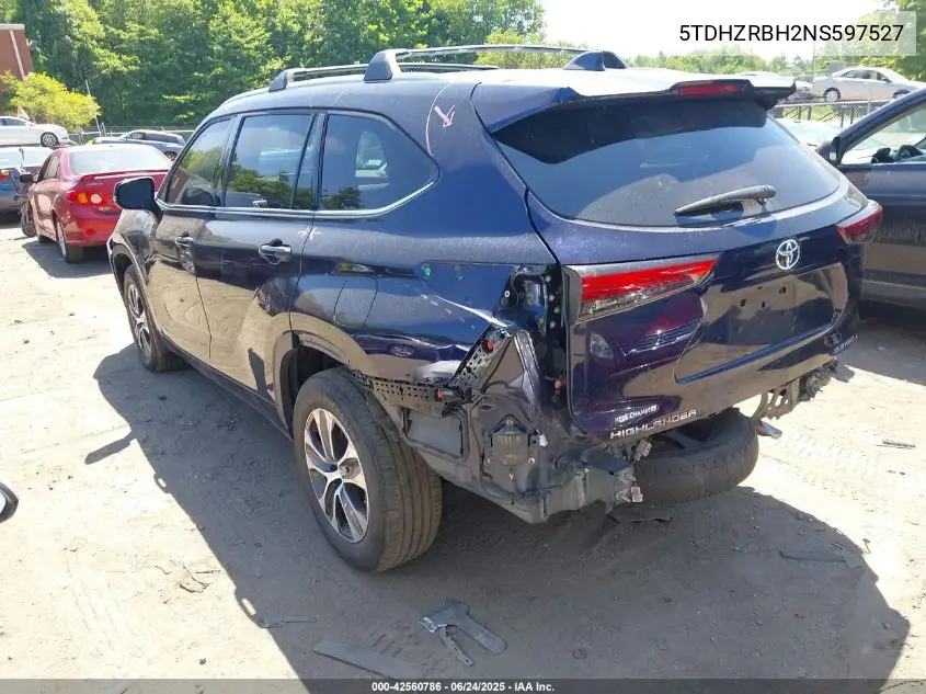 2022 Toyota Highlander Xle VIN: 5TDHZRBH2NS597527 Lot: 42560786
