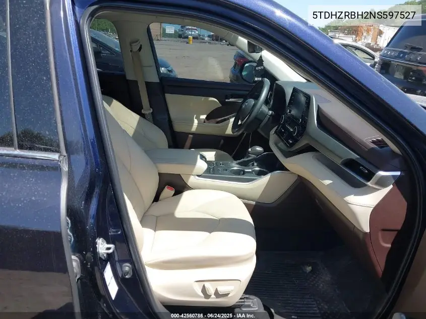 2022 Toyota Highlander Xle VIN: 5TDHZRBH2NS597527 Lot: 42560786