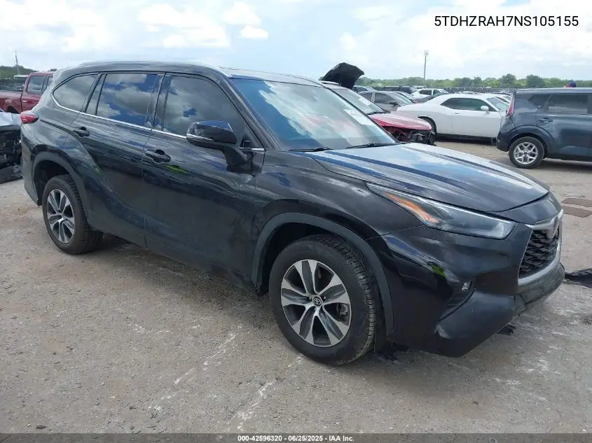 2022 Toyota Highlander Xle VIN: 5TDHZRAH7NS105155 Lot: 42596320
