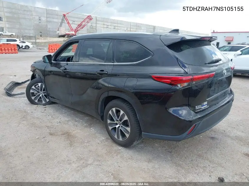 2022 Toyota Highlander Xle VIN: 5TDHZRAH7NS105155 Lot: 42596320