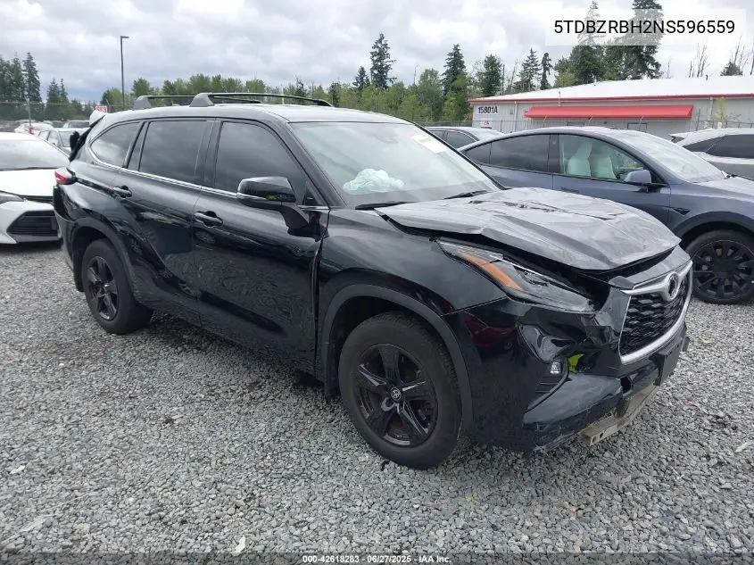 2022 Toyota Highlander Le VIN: 5TDBZRBH2NS596559 Lot: 42618283