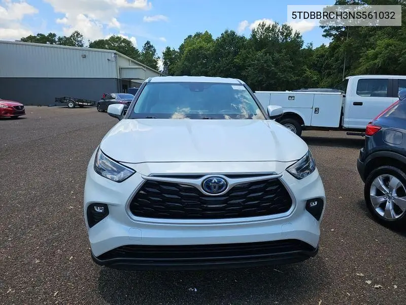 2022 Toyota Highlander Hybrid Le VIN: 5TDBBRCH3NS561032 Lot: 42621620