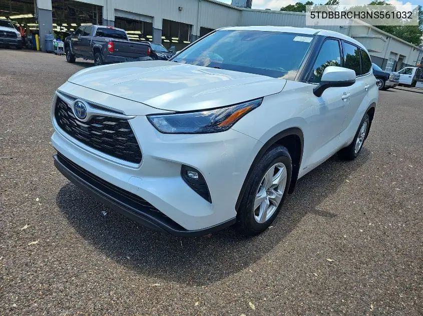 2022 Toyota Highlander Hybrid Le VIN: 5TDBBRCH3NS561032 Lot: 42621620
