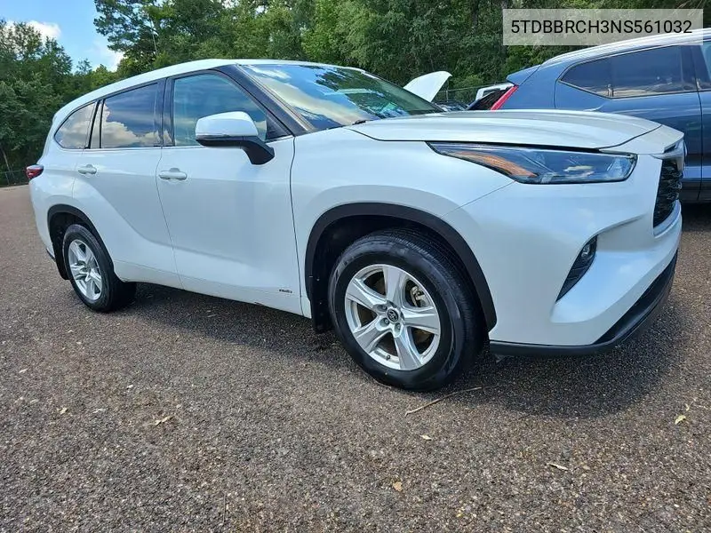2022 Toyota Highlander Hybrid Le VIN: 5TDBBRCH3NS561032 Lot: 42621620