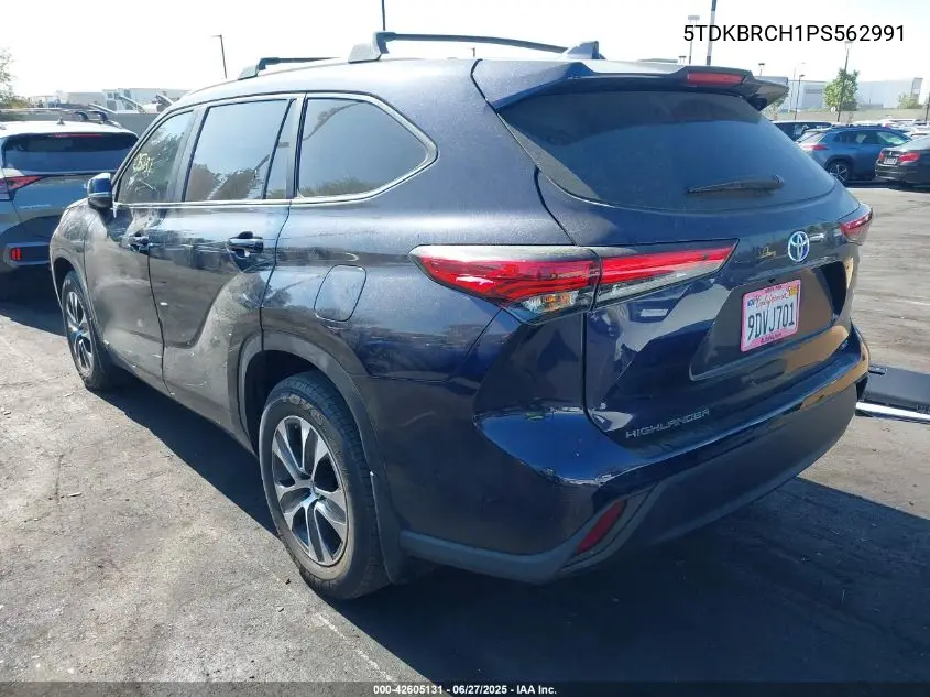 2023 Toyota Highlander Hybrid Xle VIN: 5TDKBRCH1PS562991 Lot: 42605131