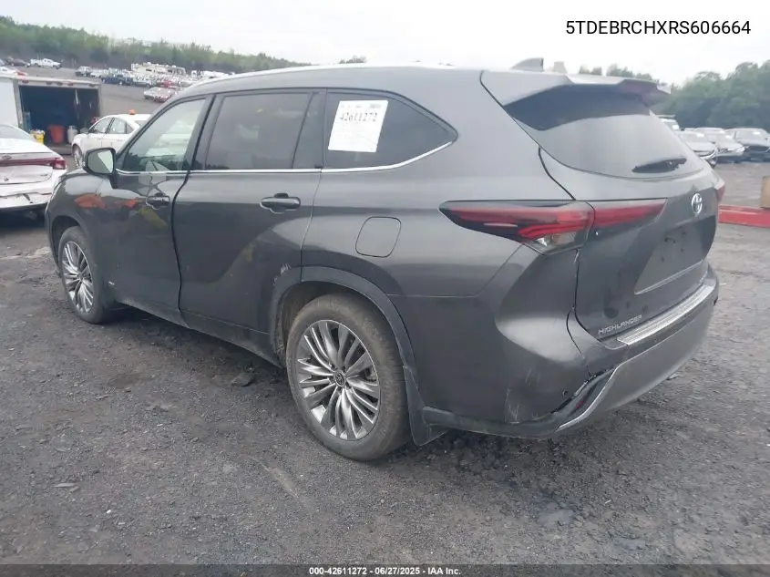 2024 Toyota Highlander Hybrid Platinum VIN: 5TDEBRCHXRS606664 Lot: 42611272