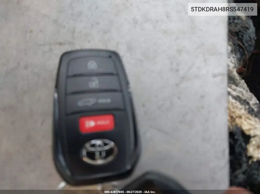 2024 Toyota Highlander Xle VIN: 5TDKDRAH8RS547419 Lot: 42617805
