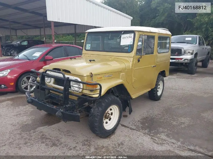 1974 Toyota Land Cruiser VIN: FJ40168812 Lot: 42671284
