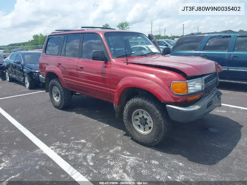 1992 Toyota Land Cruiser Fj80 VIN: JT3FJ80W9N0035402 Lot: 42129806