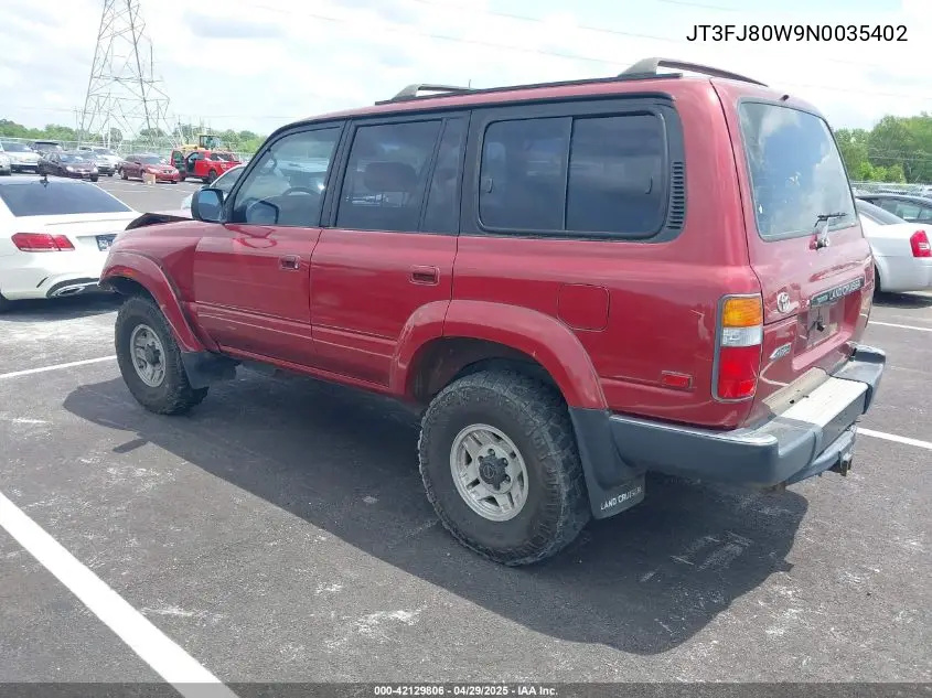 1992 Toyota Land Cruiser Fj80 VIN: JT3FJ80W9N0035402 Lot: 42129806