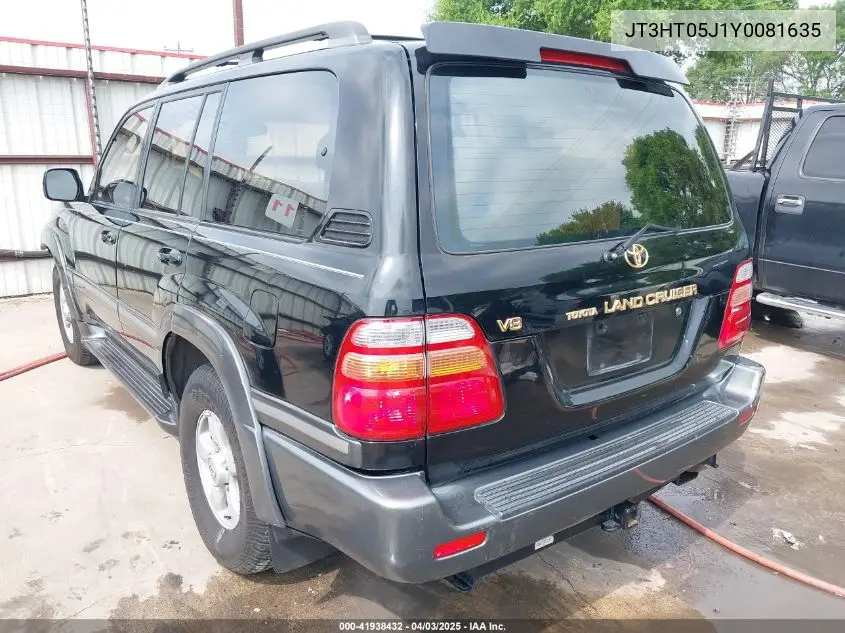 2000 Toyota Land Cruiser VIN: JT3HT05J1Y0081635 Lot: 41938432