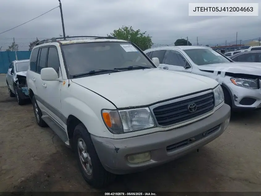 2001 Toyota Land Cruiser VIN: JTEHT05J412004663 Lot: 42192078