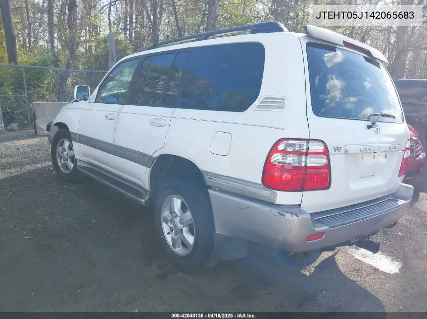 2004 Toyota Land Cruiser VIN: JTEHT05J142065683 Lot: 42040138