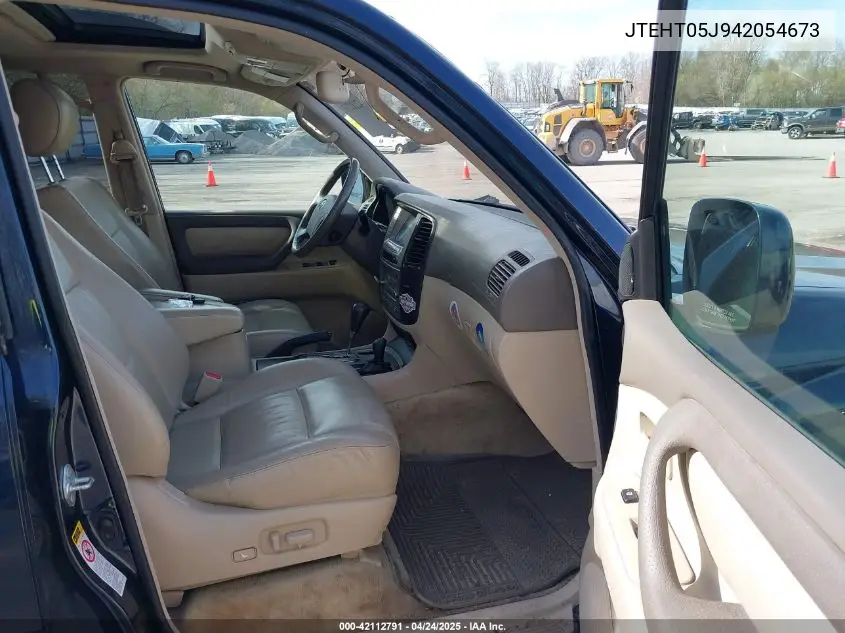 2004 Toyota Land Cruiser VIN: JTEHT05J942054673 Lot: 42112791
