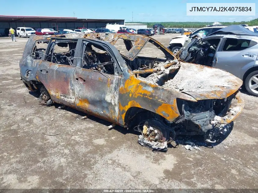 2019 Toyota Land Cruiser V8 VIN: JTMCY7AJ2K4075834 Lot: 42138239