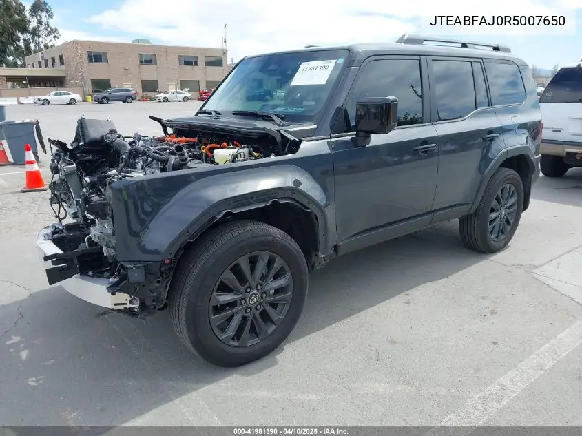 2024 Toyota Land Cruiser VIN: JTEABFAJ0R5007650 Lot: 41981390