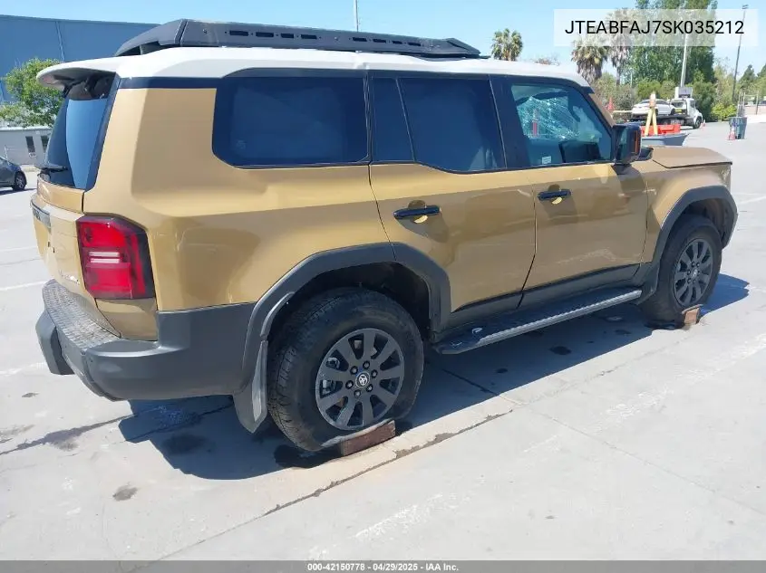 2025 Toyota Land Cruiser VIN: JTEABFAJ7SK035212 Lot: 42150778