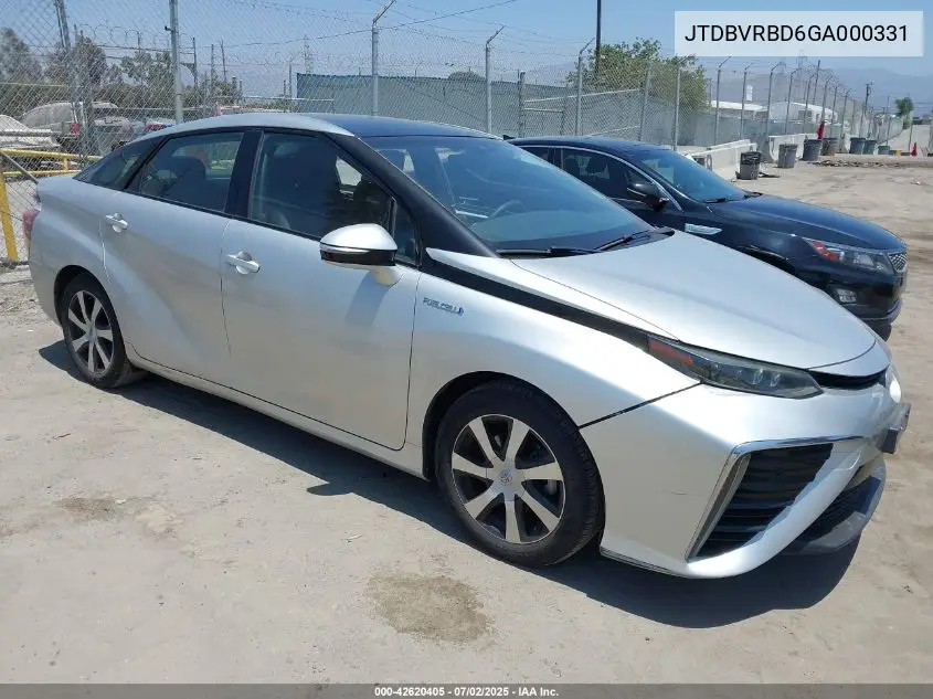 2016 Toyota Mirai VIN: JTDBVRBD6GA000331 Lot: 42620405