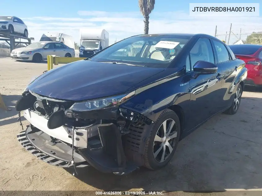 2017 Toyota Mirai VIN: JTDBVRBD8HA001921 Lot: 41626806