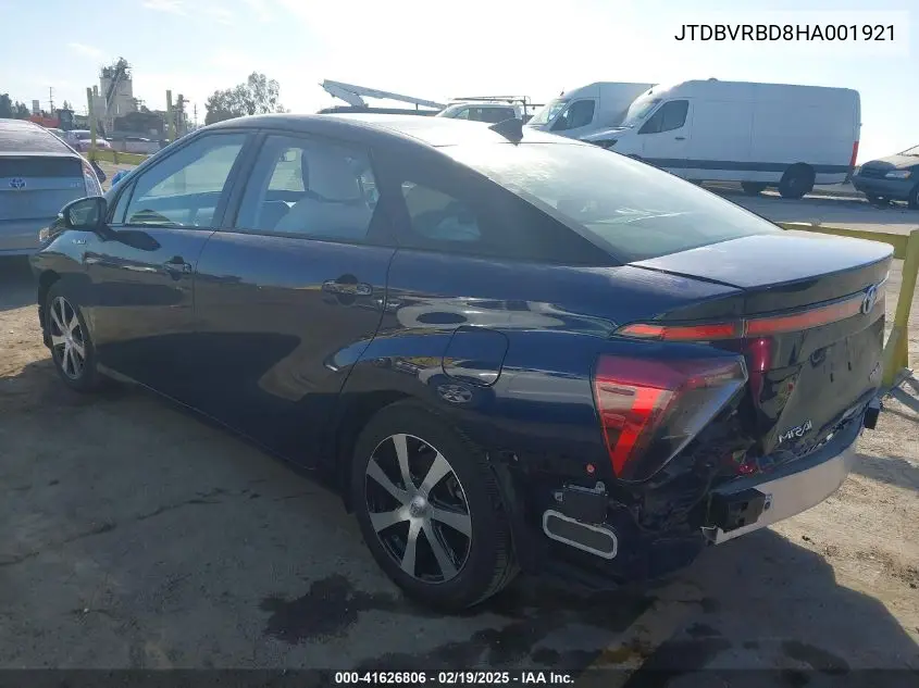 2017 Toyota Mirai VIN: JTDBVRBD8HA001921 Lot: 41626806