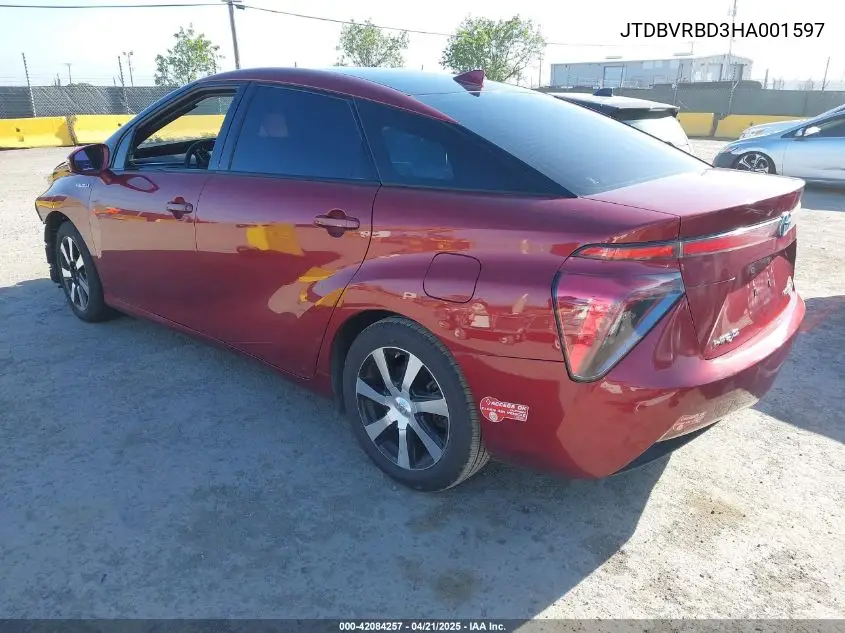 2017 Toyota Mirai VIN: JTDBVRBD3HA001597 Lot: 42084257
