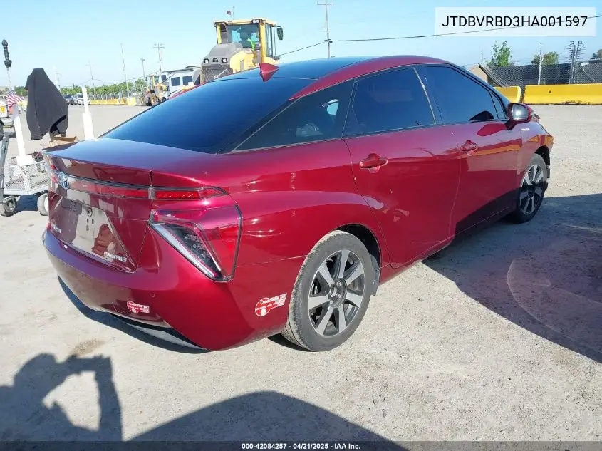 2017 Toyota Mirai VIN: JTDBVRBD3HA001597 Lot: 42084257