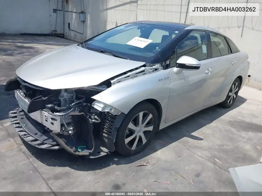2017 Toyota Mirai VIN: JTDBVRBD4HA003262 Lot: 42168392