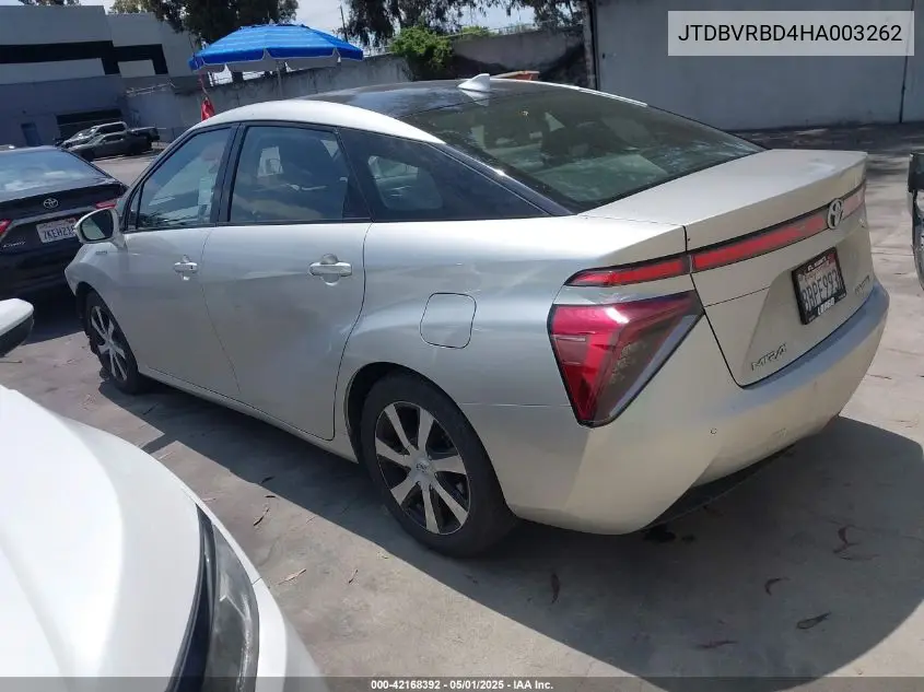 2017 Toyota Mirai VIN: JTDBVRBD4HA003262 Lot: 42168392