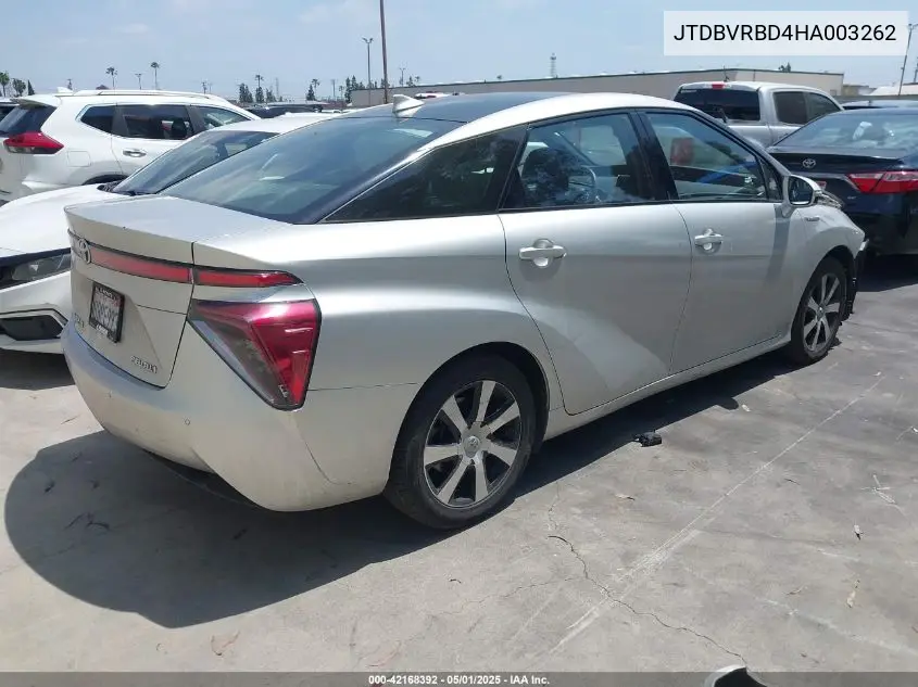 2017 Toyota Mirai VIN: JTDBVRBD4HA003262 Lot: 42168392